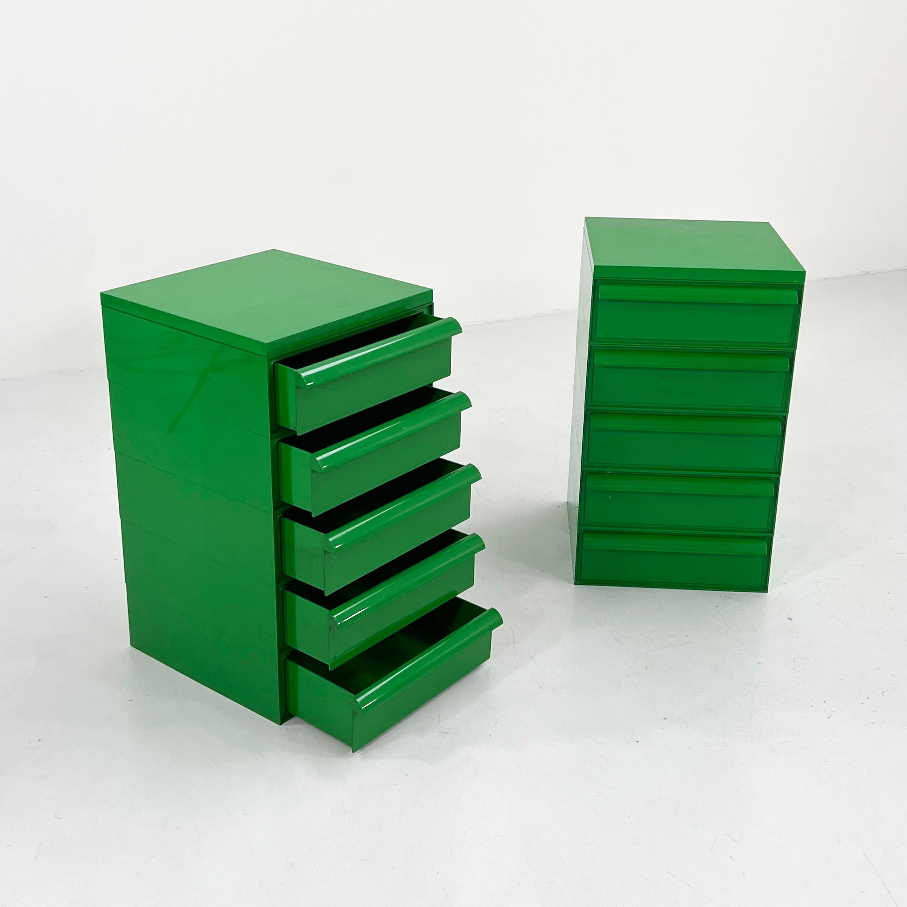 Mid-Century Modern Green Chest with 5 Drawers Model 4601 by Simon Fussell for Kartell, 1970s