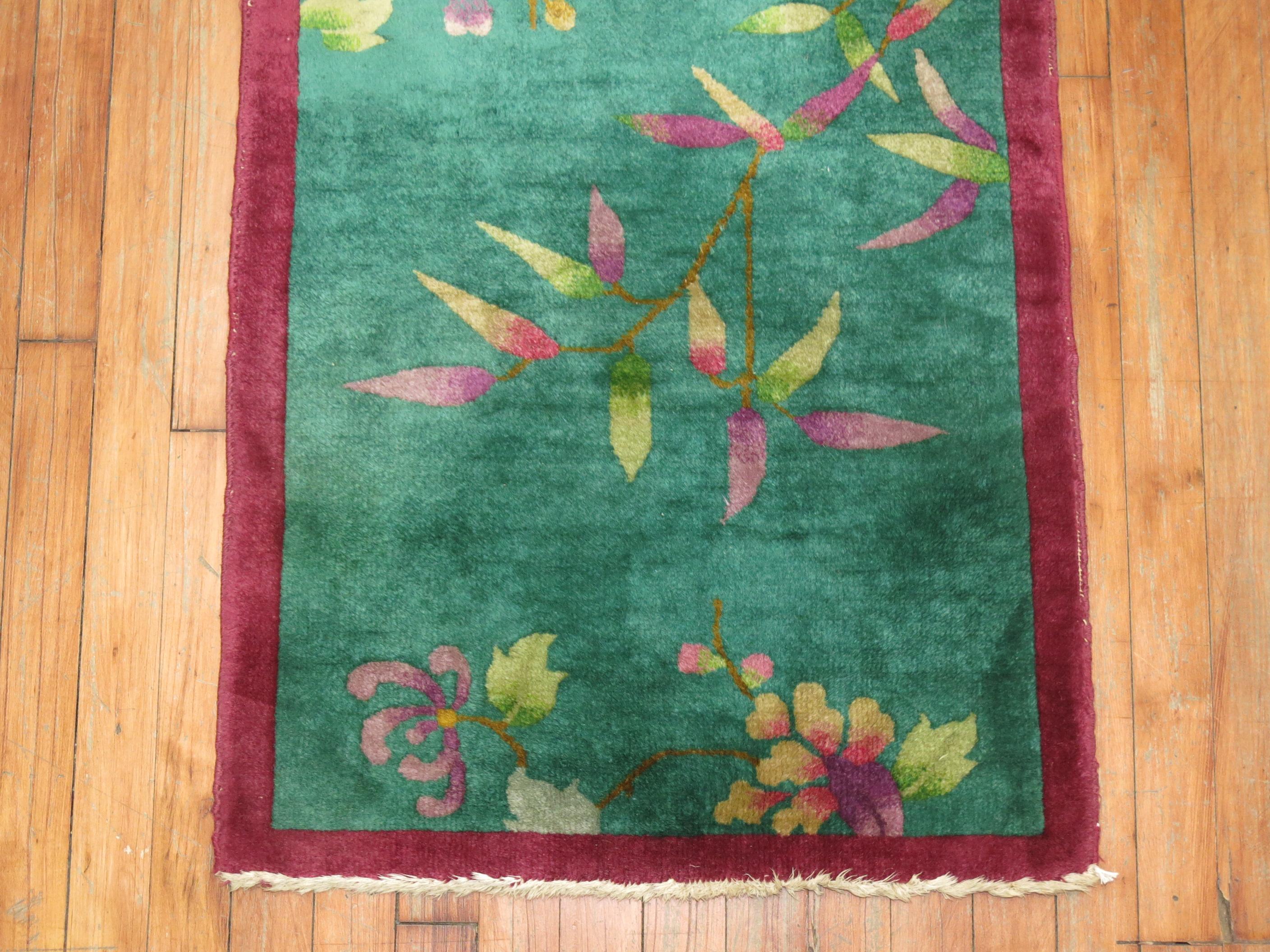 A vintage Chinese Art Deco rug from the mid-20th century.