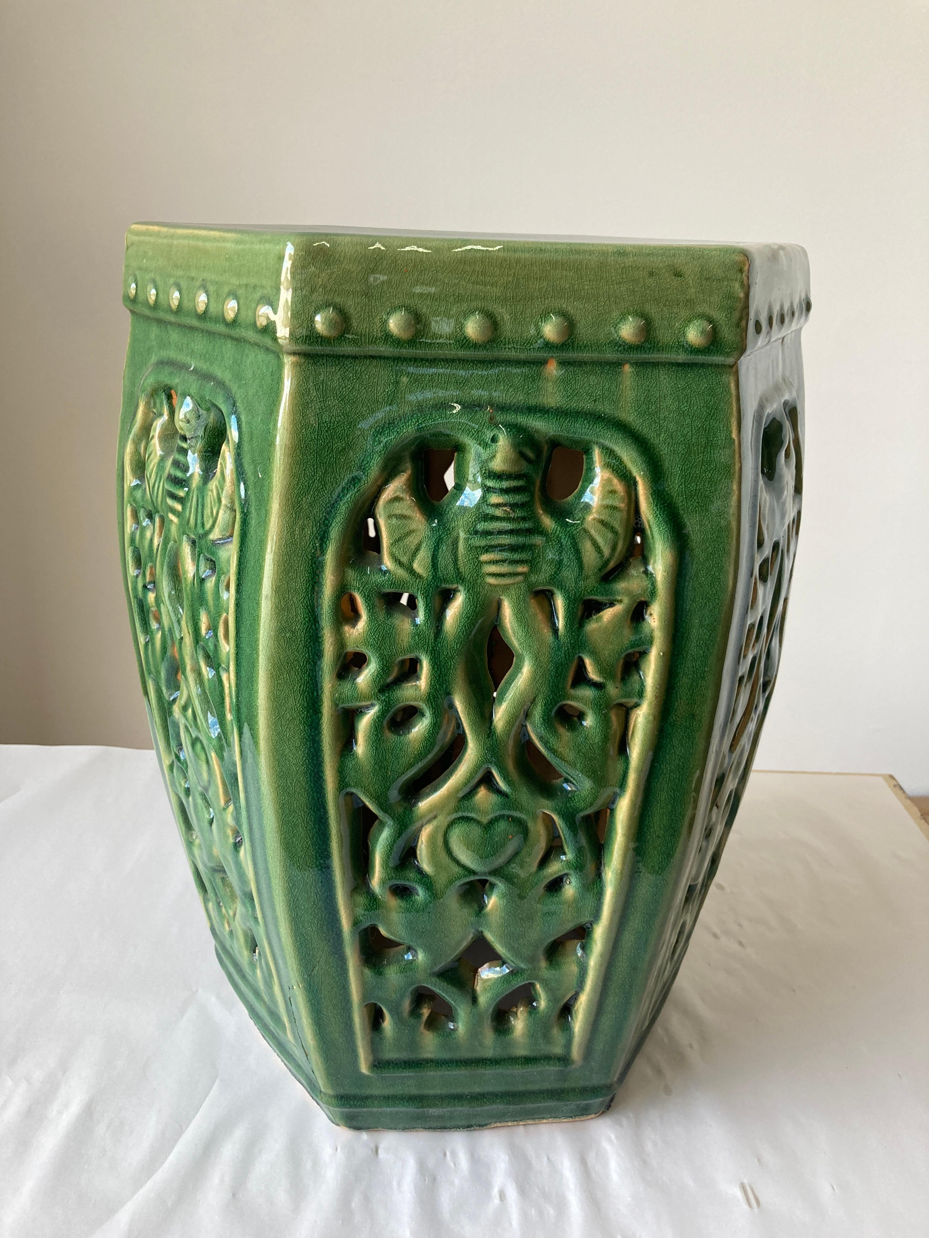 Green Chinese Barrel Ceramic Garden Stool 8