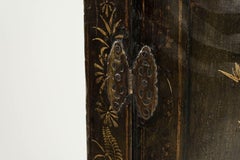 Olive Green Chinoiserie George III Hanging Corner Cupboard