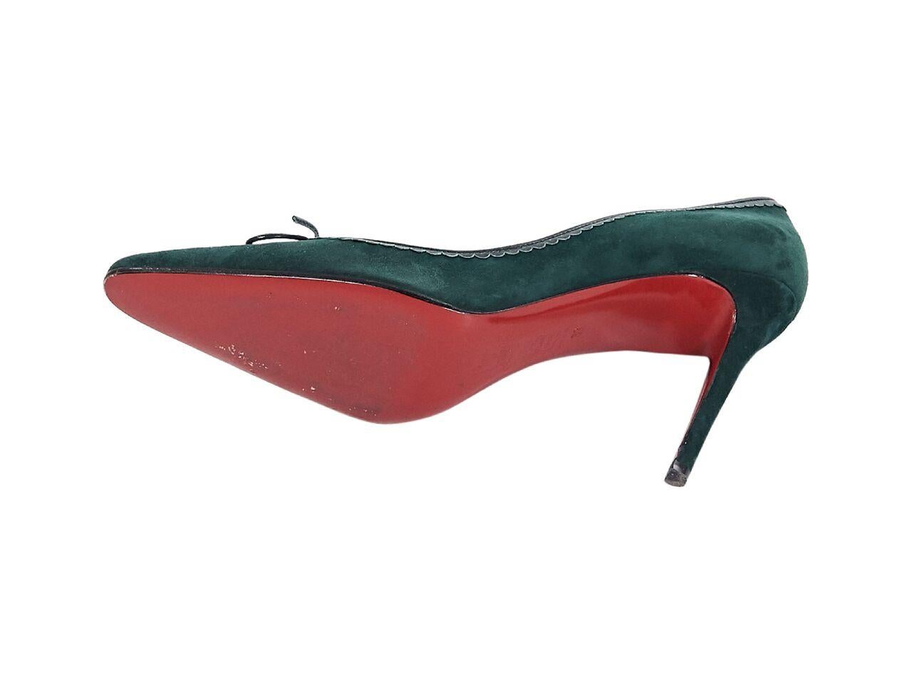Green Christian Louboutin Suede Pumps In Good Condition In New York, NY