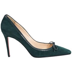 Green Christian Louboutin Suede Pumps