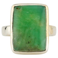 Green chrysoprase silver ring
