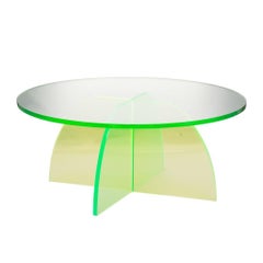Green Circular Acrylic Coffee Tables, Sheer by Carnevale Studio