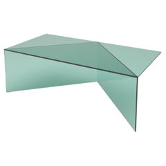 Green Clear Glass Poly Square Coffe Table by Sebastian Scherer