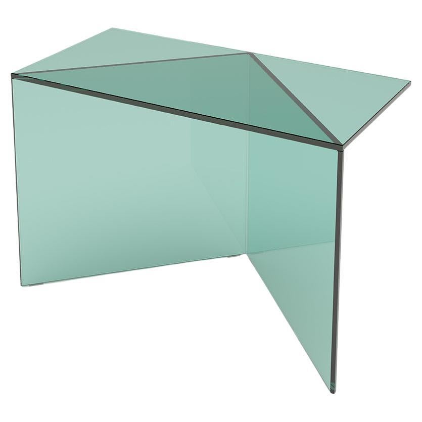 Green Clear Glass Poly Square Coffe Table by Sebastian Scherer For Sale