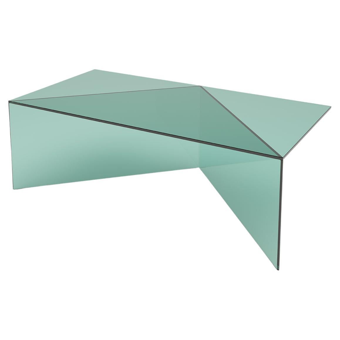 Green Clear Glass Poly Oblong Coffe Table by Sebastian Scherer