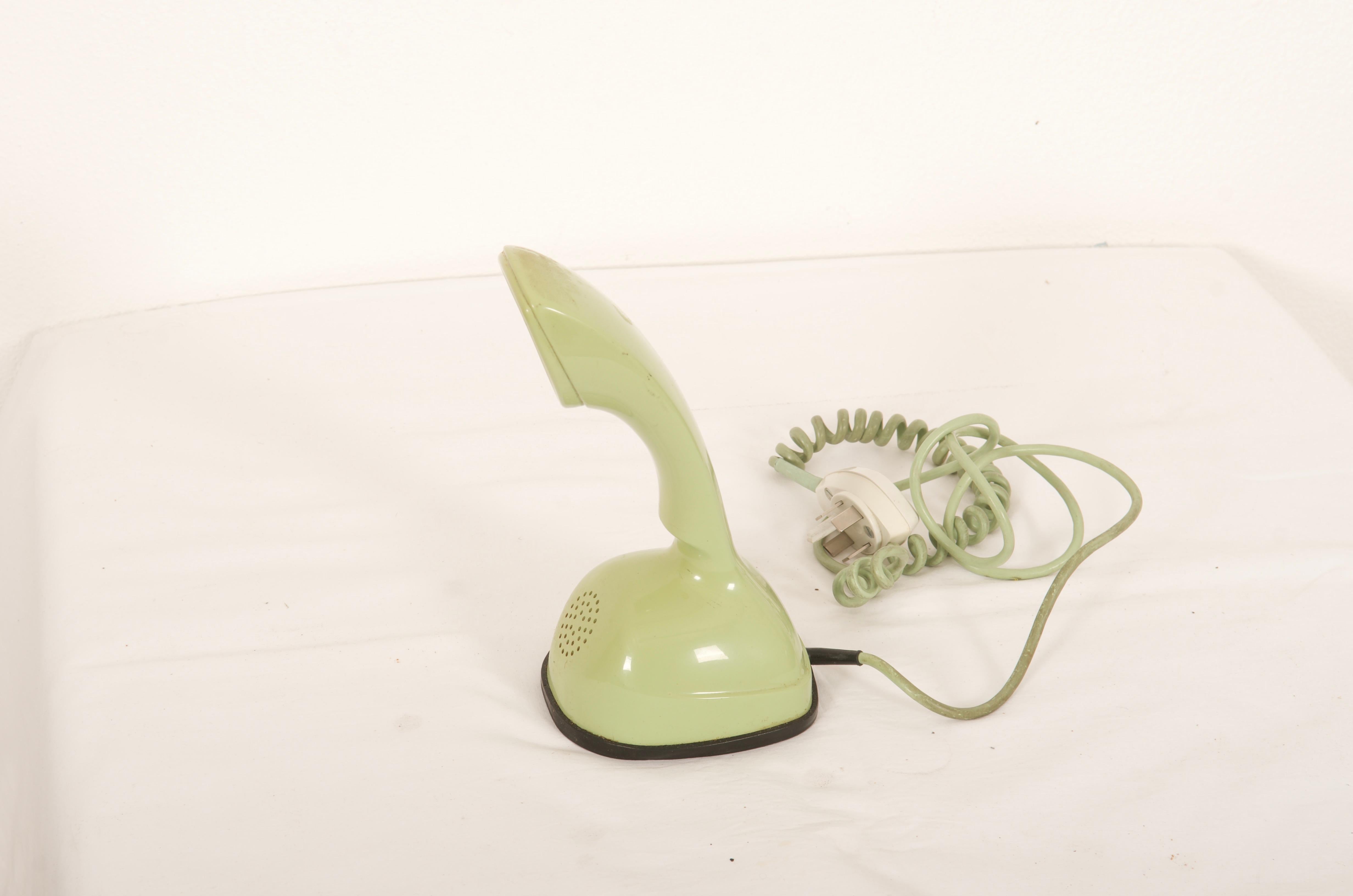 Mid-Century Modern Green Cobra Table Phone, Ericofon by LM Ericsson For Sale
