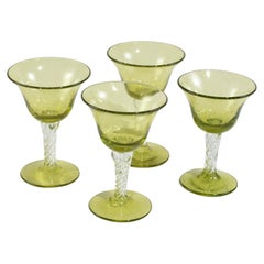 Vintage Green Cocktail Glass Set