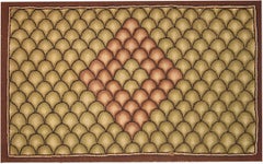 Green Color Small Scatter Size Antique American Hooked Rug 2'3" x 3'4"