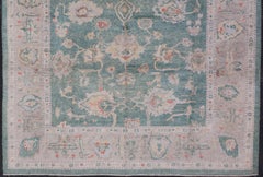Green Color Turkish Oushak Rug by Keivan Woven Arts 10'7'' X 13'8''