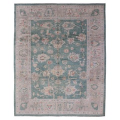 Green Color Turkish Oushak Rug by Keivan Woven Arts 10'7'' X 13'8''
