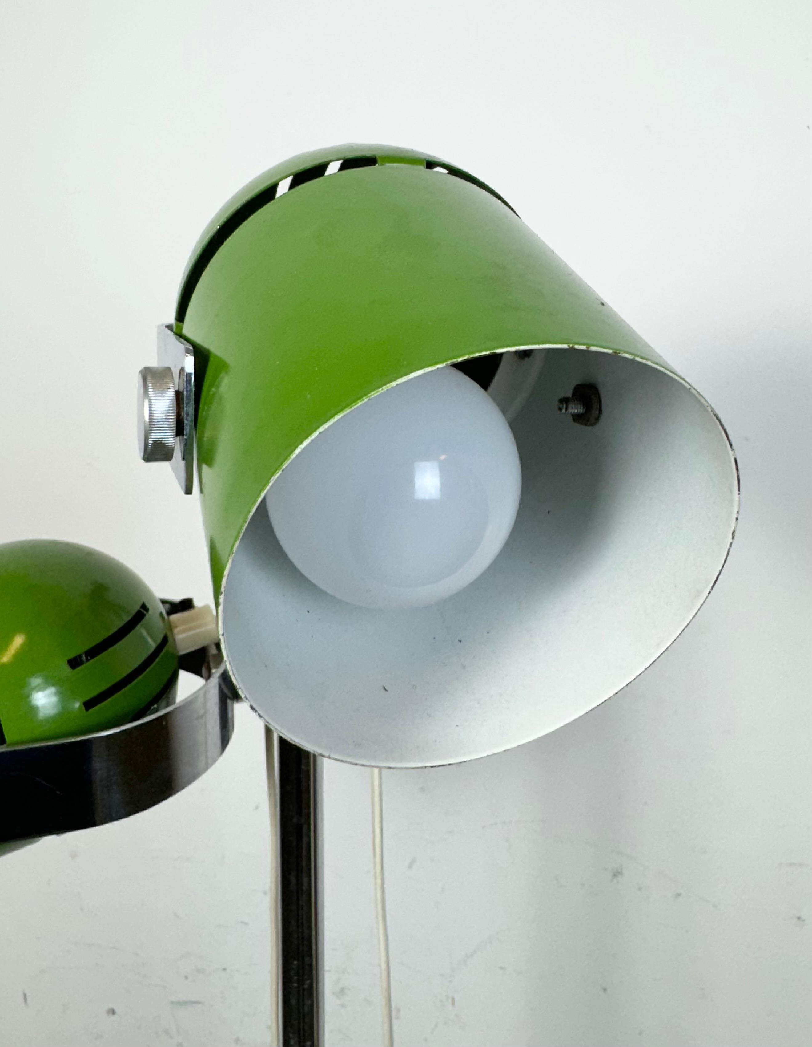 Chrome Green Combi Lux Floor Lamp by Stanislav Indra for Lidokov, 1970s