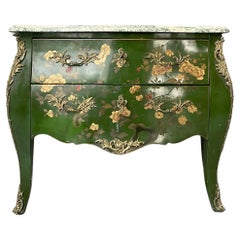 Vintage Green Commode with White top
