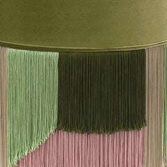 Green Couture Geometric Flo Round Pouf