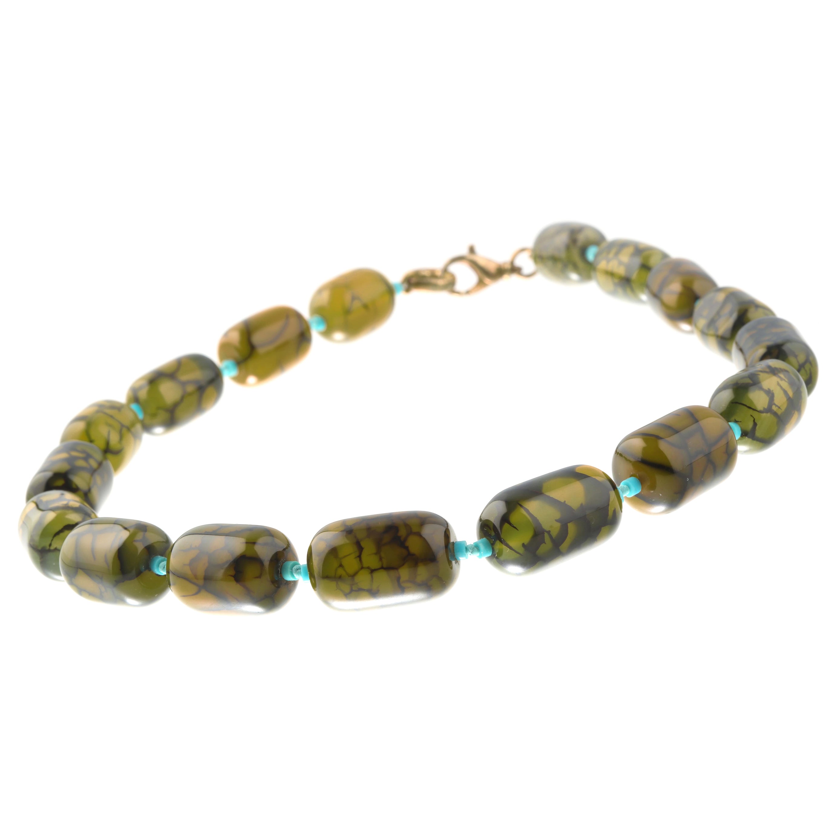 Collana Boho Deco Chic con perline in argento Greene & Greene Turchese Intini Jewels