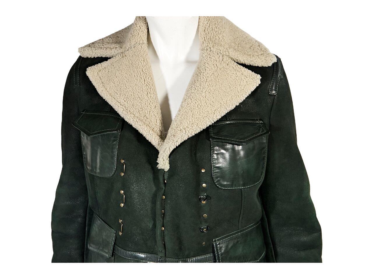White Green & Cream Dsquared2 Shearling Jacket