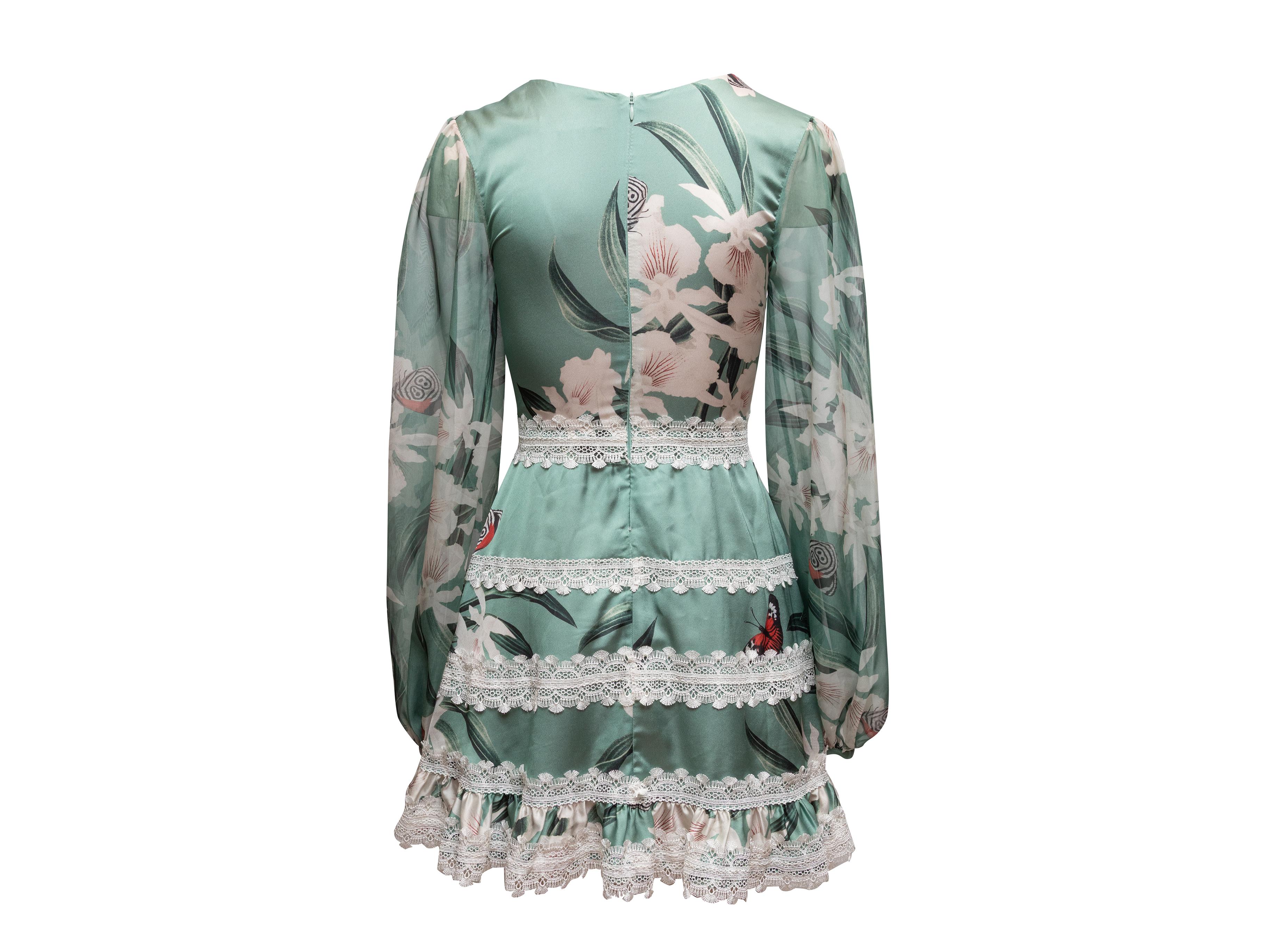 Blanc Mini robe à imprimé floral Greene & Greene Greene Taille US 0 en vente