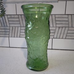 Green Crinkle Glass Vase by EO Brody Co. Cleveland, OH