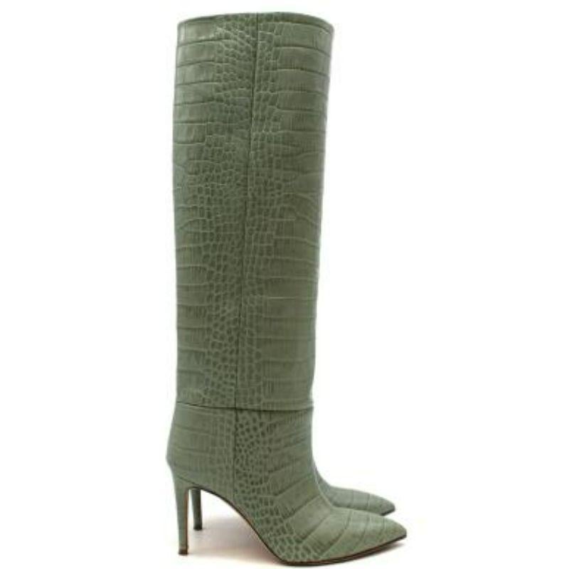 green croc knee high boots