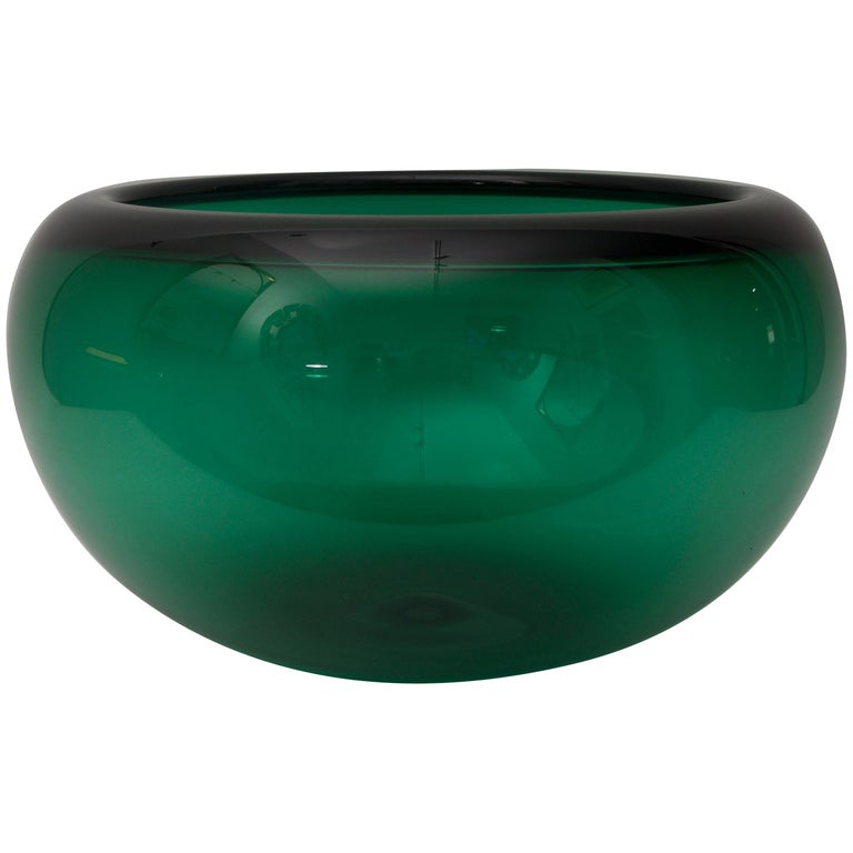 Green Crystal Bowl For Sale at 1stdibs