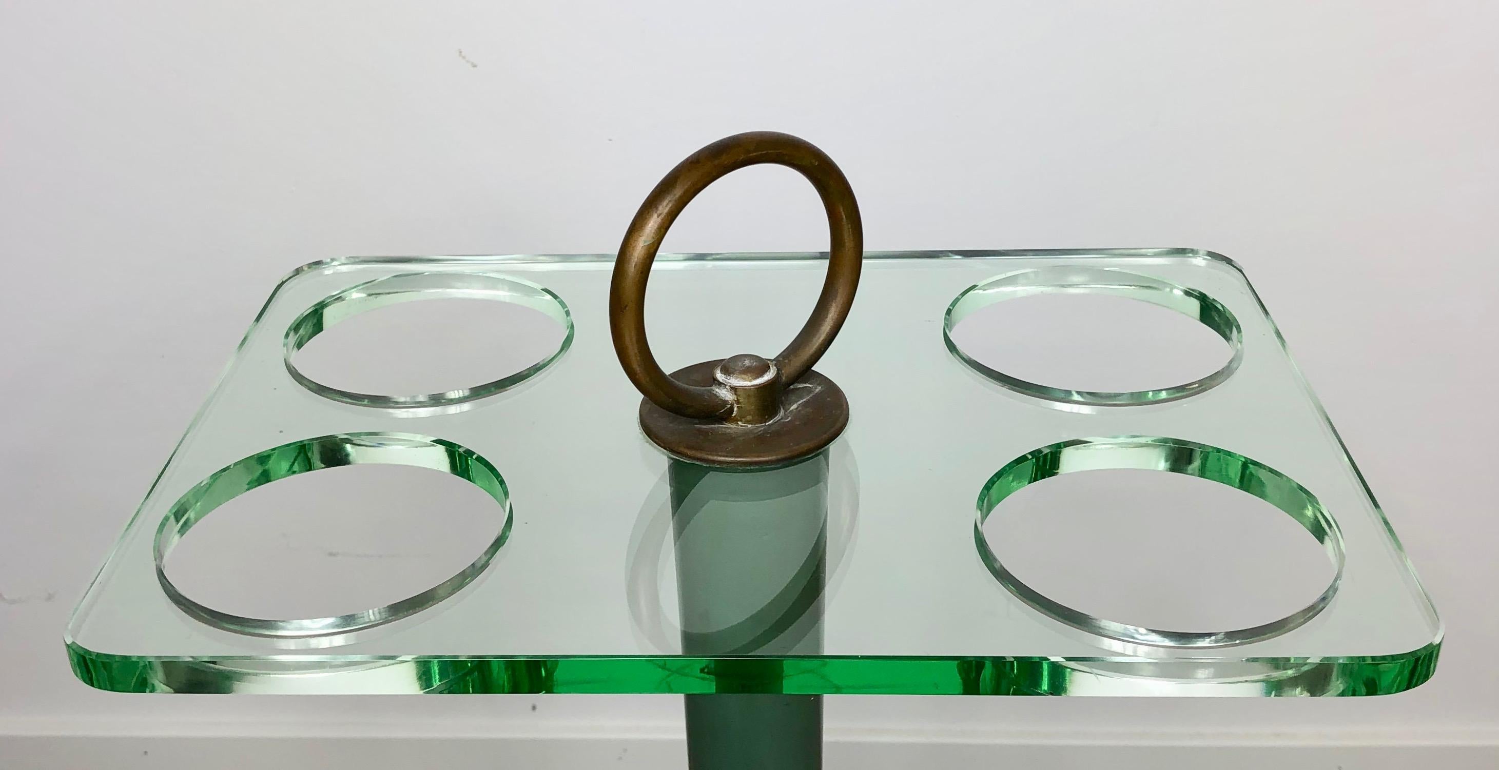 Green Crystal Umbrella Stand by Pietro Chiesa for Fontana Arte, 1950s, Italy In Good Condition In Rome, IT