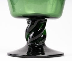 Green Crystal Vase, 20th Century