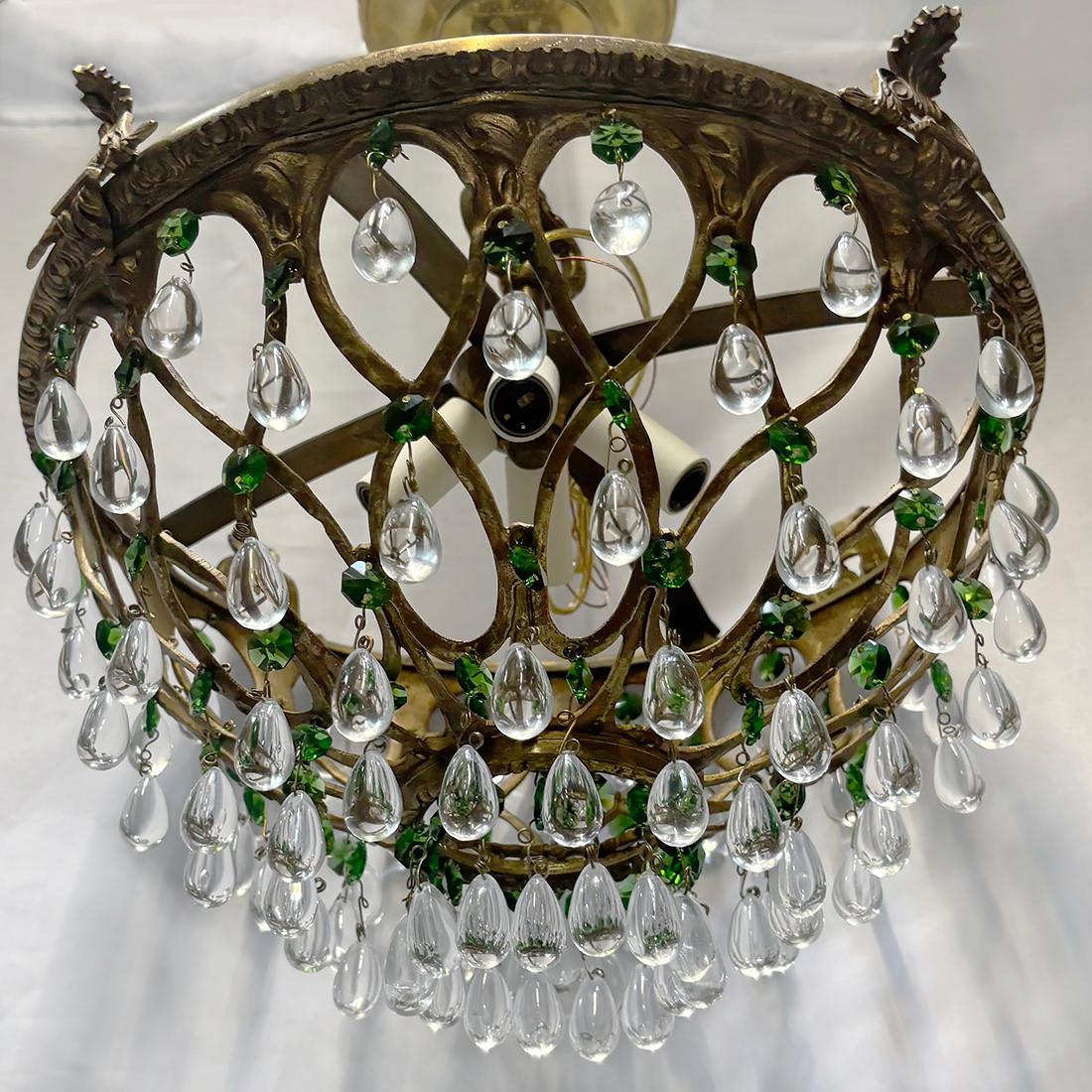 Green Crystals Light Fixture in vendita 1
