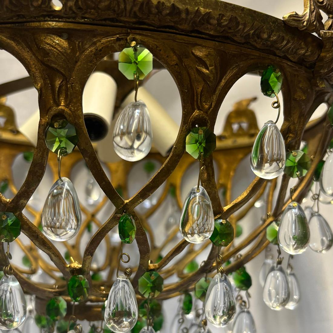 Green Crystals Light Fixture in vendita 2
