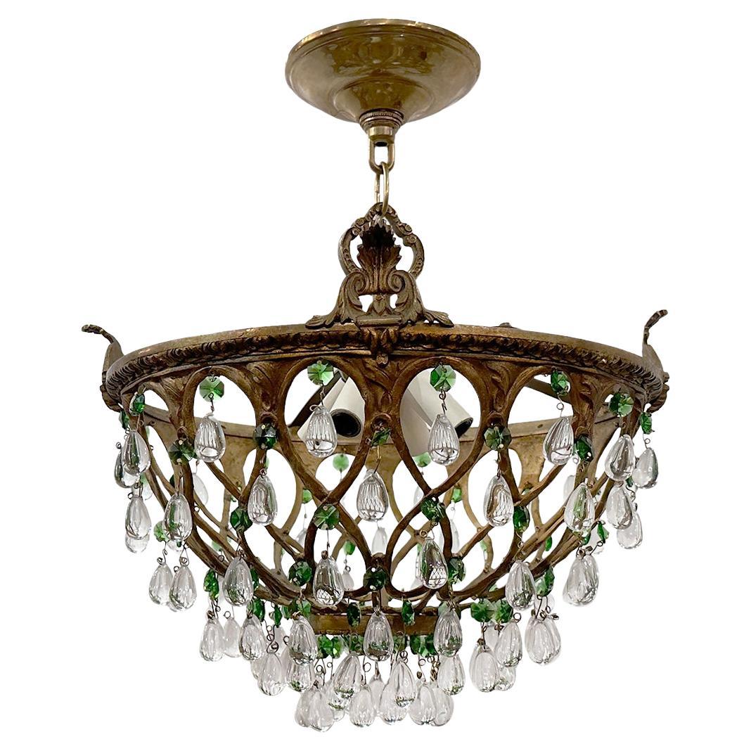 Green Crystals Light Fixture