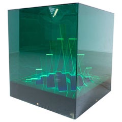Green "Cubo Di Teo" Lamps by James Rivière, Italy, 1960s