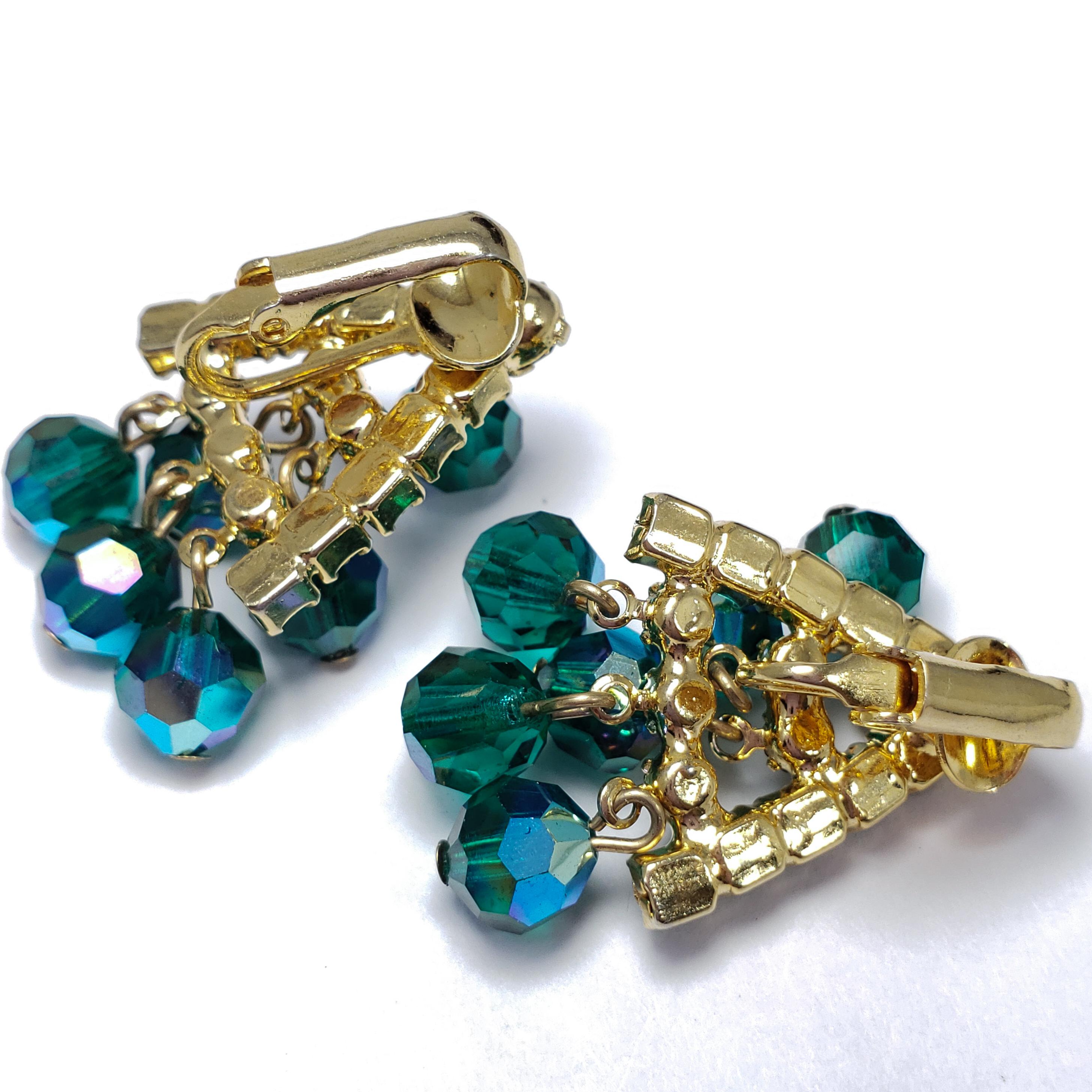 cluster crystal earrings