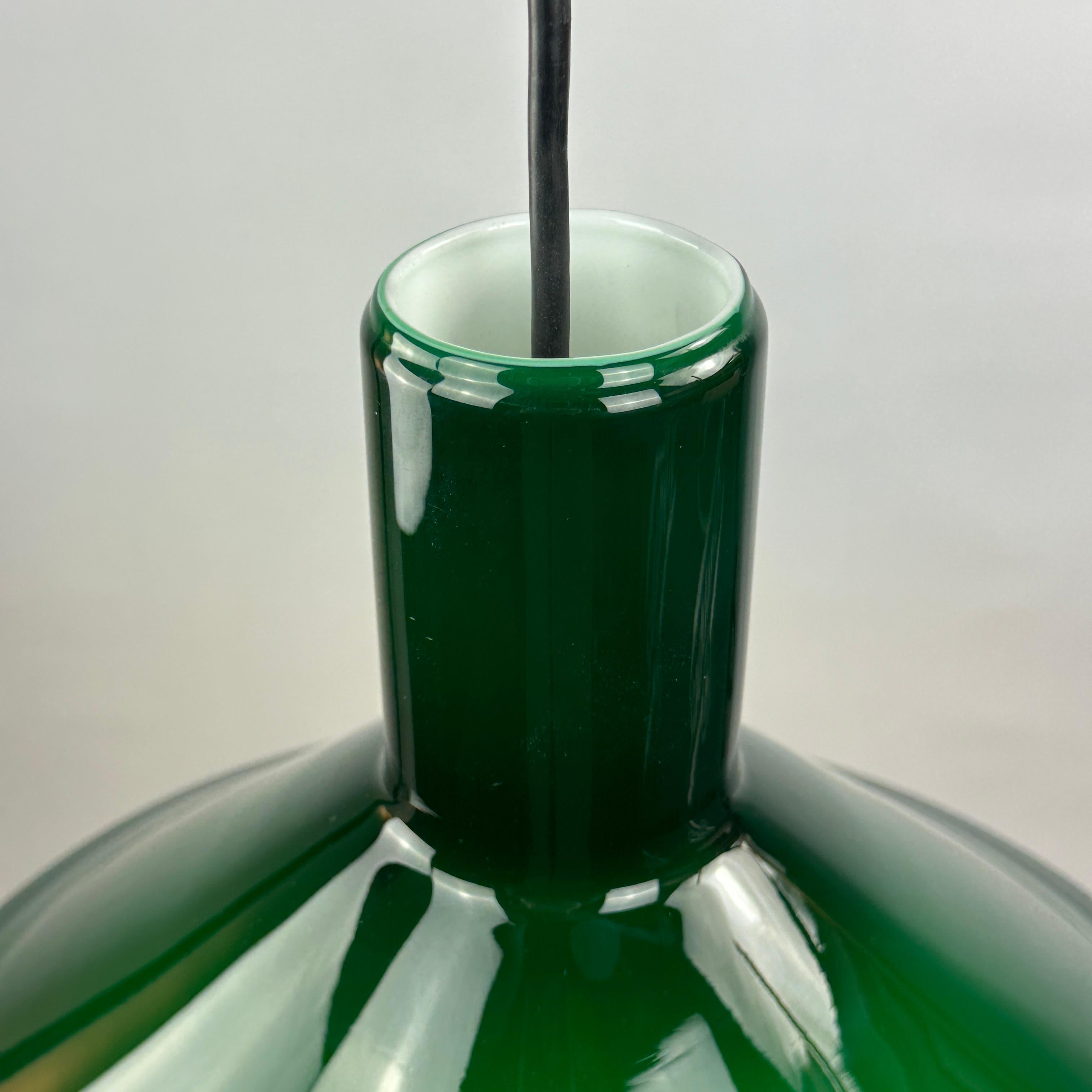 20th Century Green Danish glass pendant light Model P & T by Michael Bang for Holmegaard 1972 For Sale