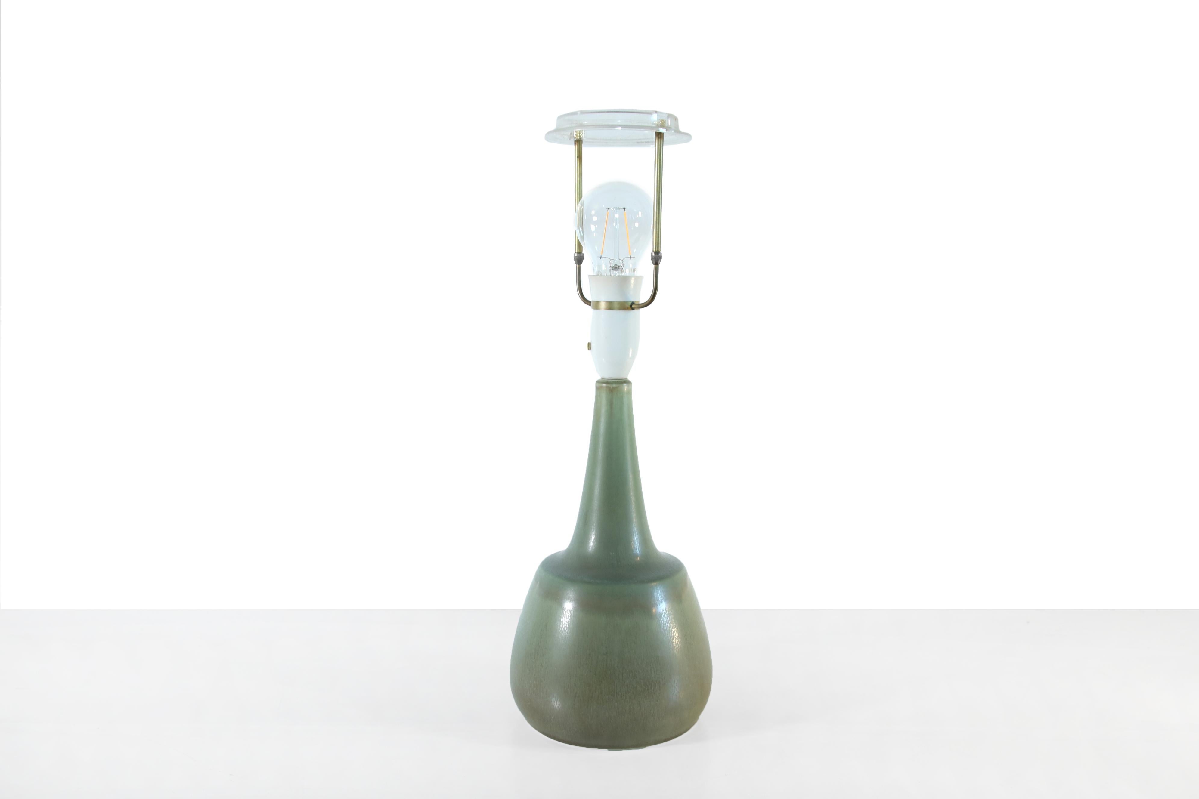 Green Danish Table Lamp by Per Linnemann Schmidt for Palshus, 1960's In Good Condition In Amsterdam, Noord Holland