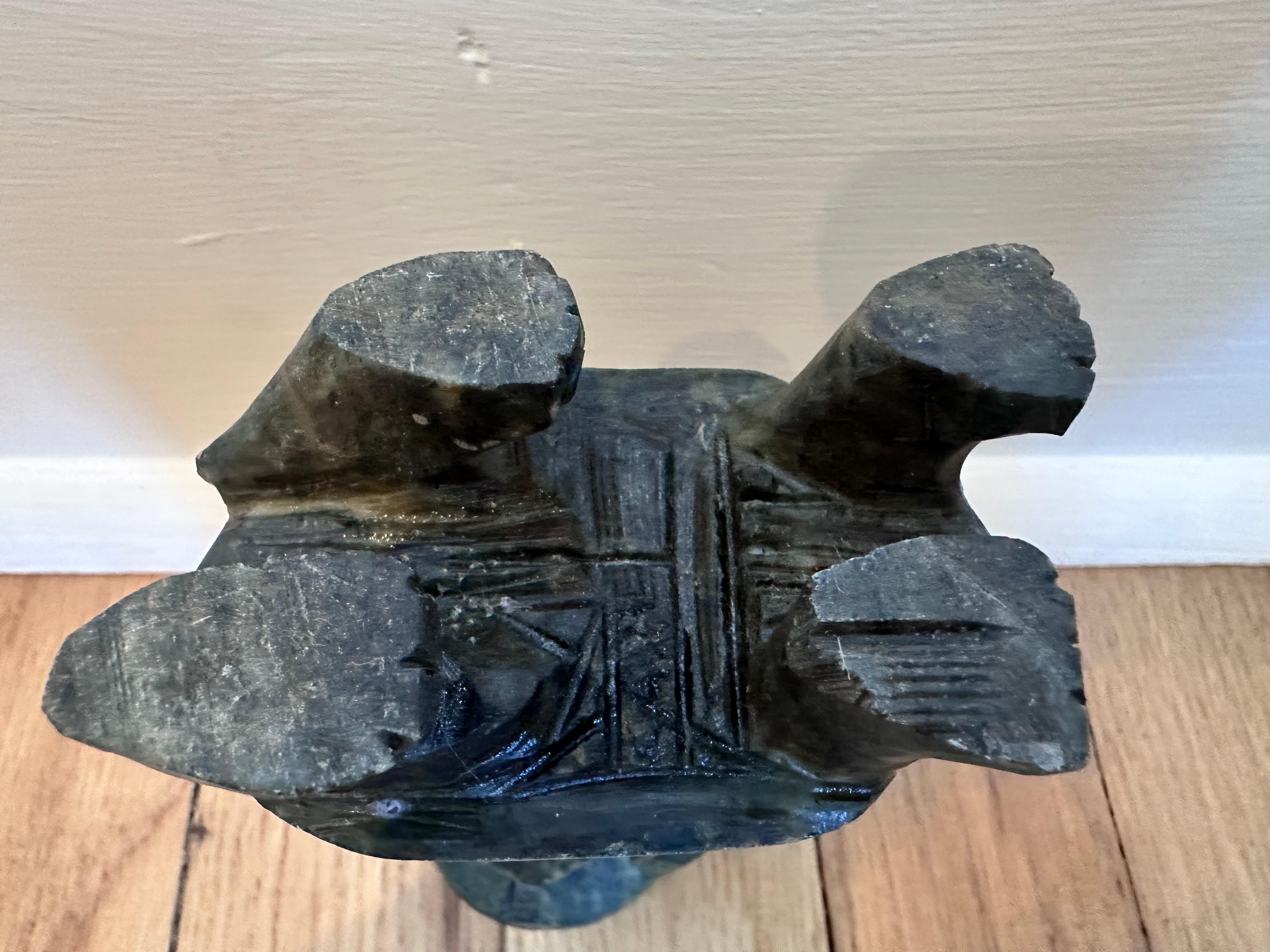 Greene & Greene Stone Stone Dragon Carving With Dish Candleholder Incense Holder en vente 1