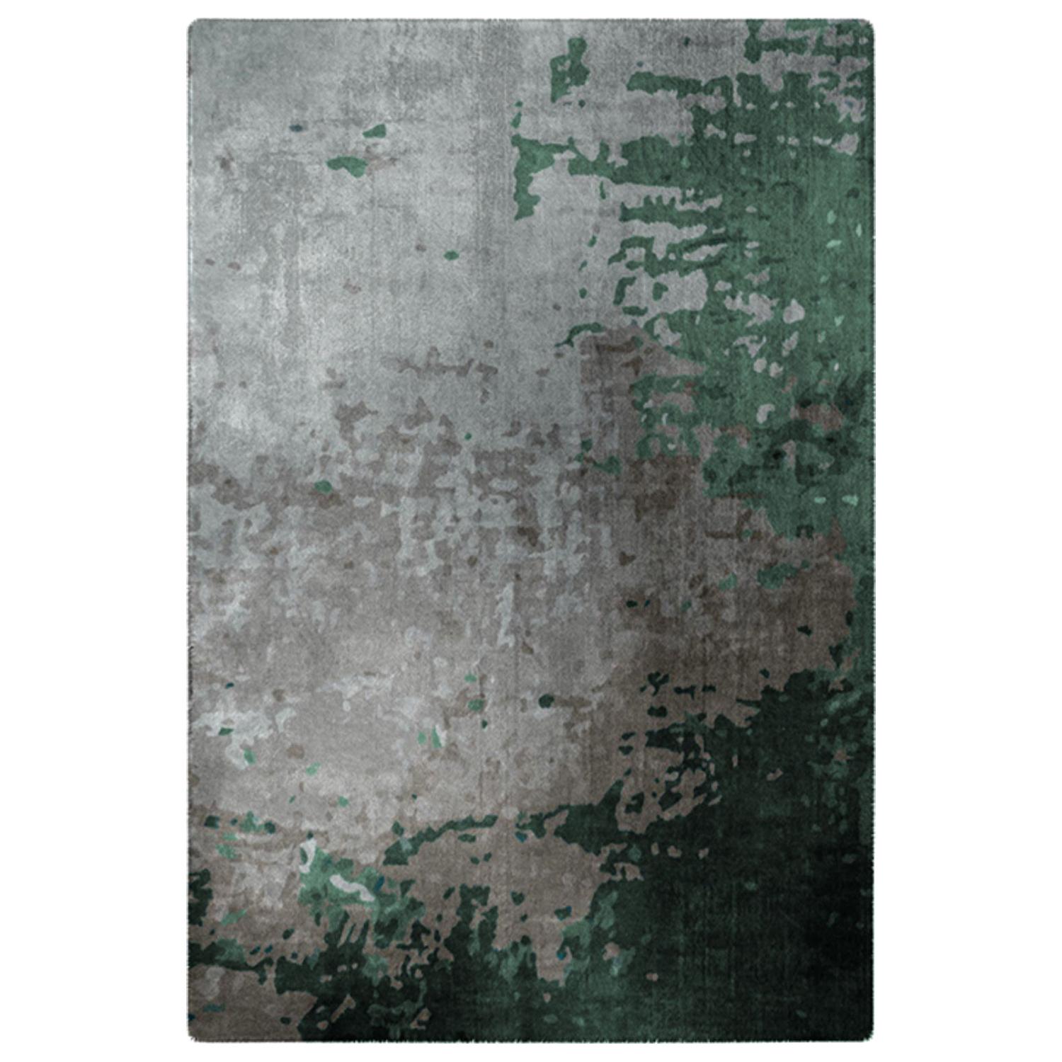 Fortuny Green Day Rug in tencel by Cristina Jorge de Carvalho For Sale
