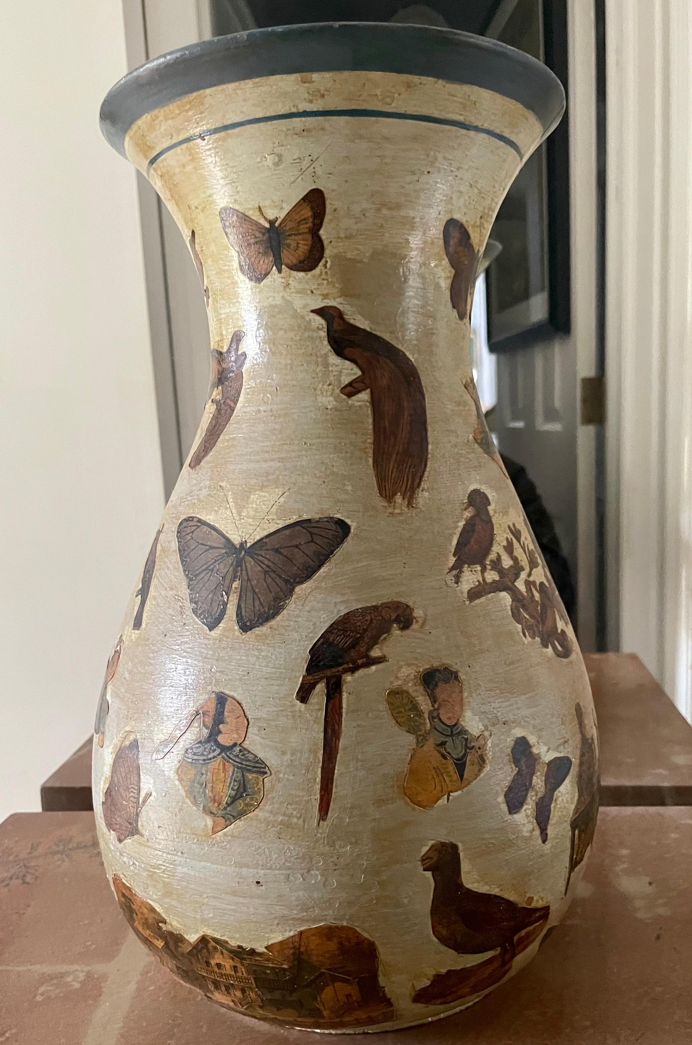 18th Century Green Decalcomania Vase For Sale