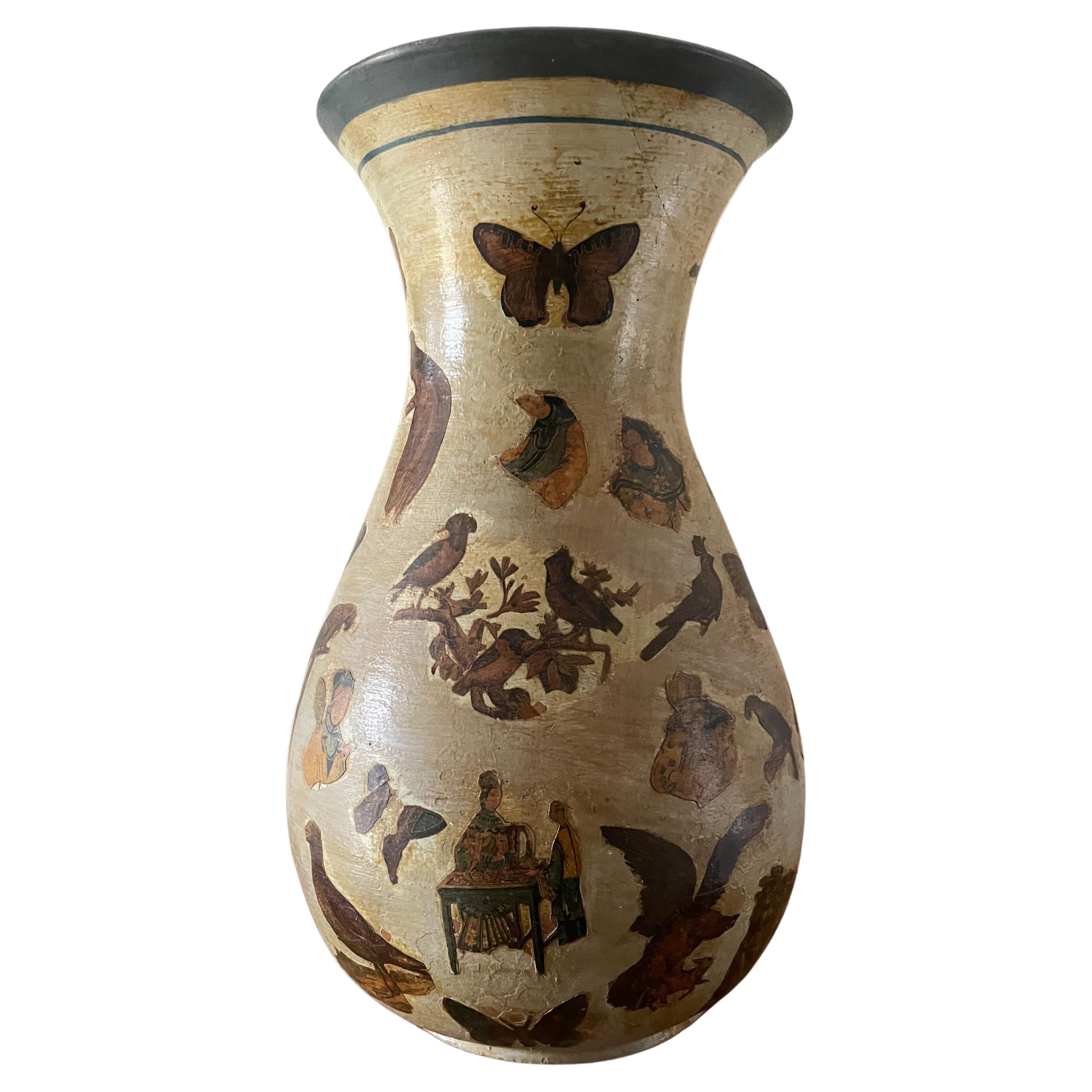 Green Decalcomania Vase For Sale