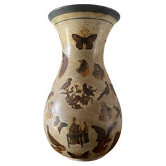 Antique Green Decalcomania Vase