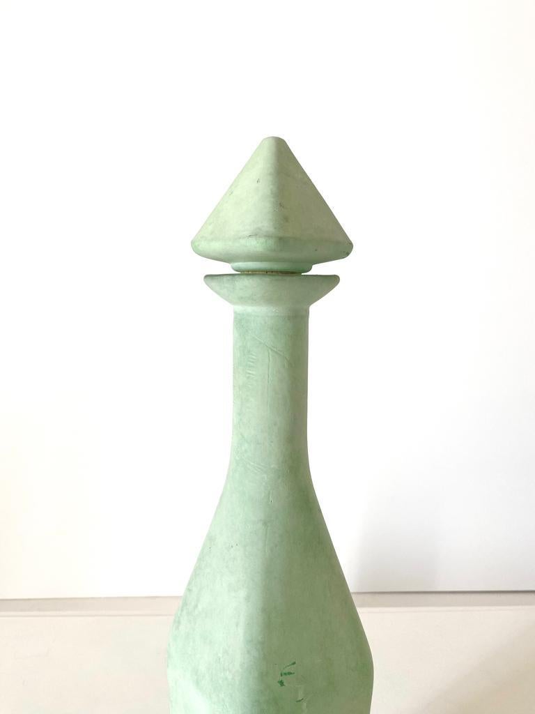 Italian Green Decorative Bottle, Italy 1950's For Sale