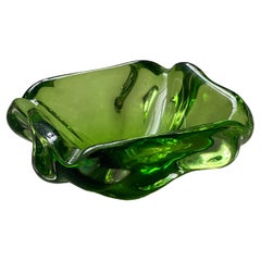 Green Murano glass , 1960's contemporary glass hand made in Italy
