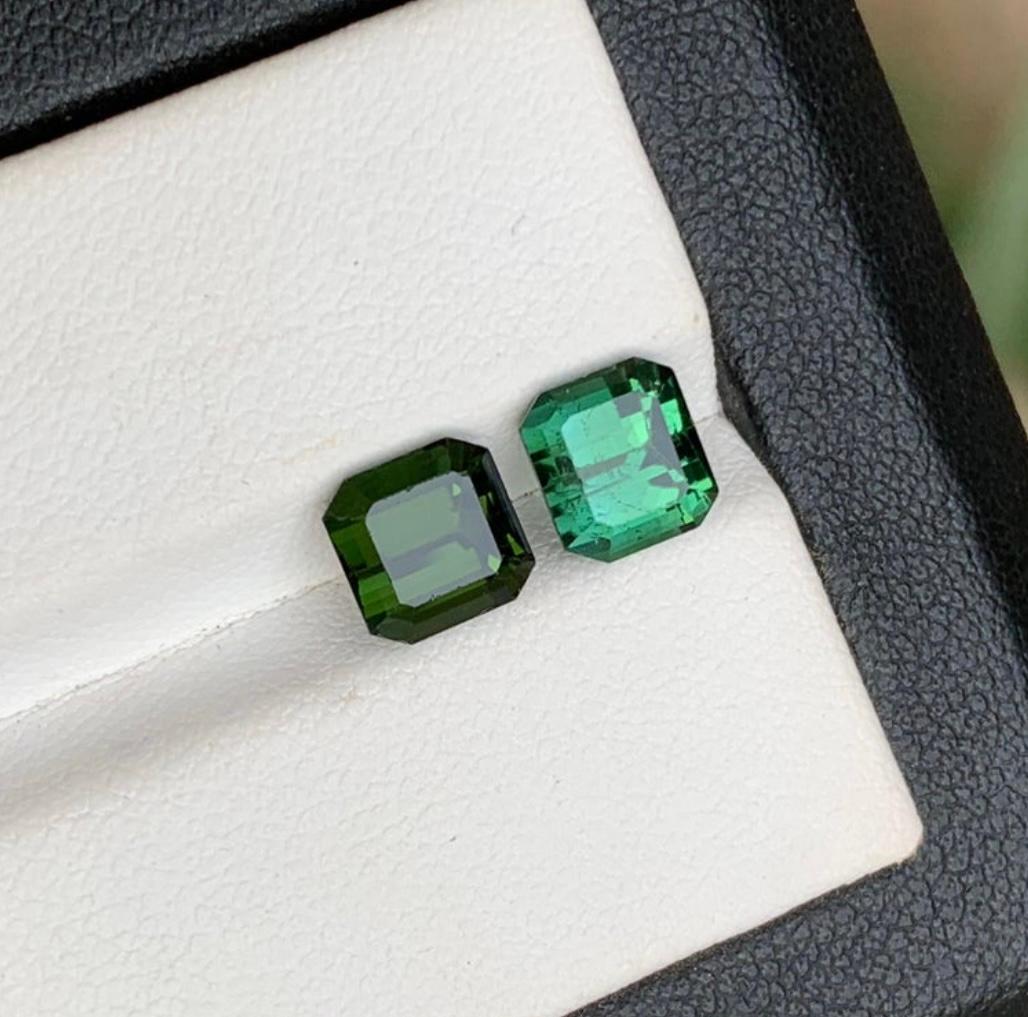 Gemme sciolte di tormalina naturale verde e verde oliva intenso 3,65 carati per gioielli in vendita 5