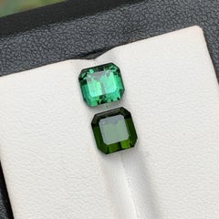 Green & Deep Olive Green Natural Tourmaline Loose Gemstones 3.65 Ct for Jewelry