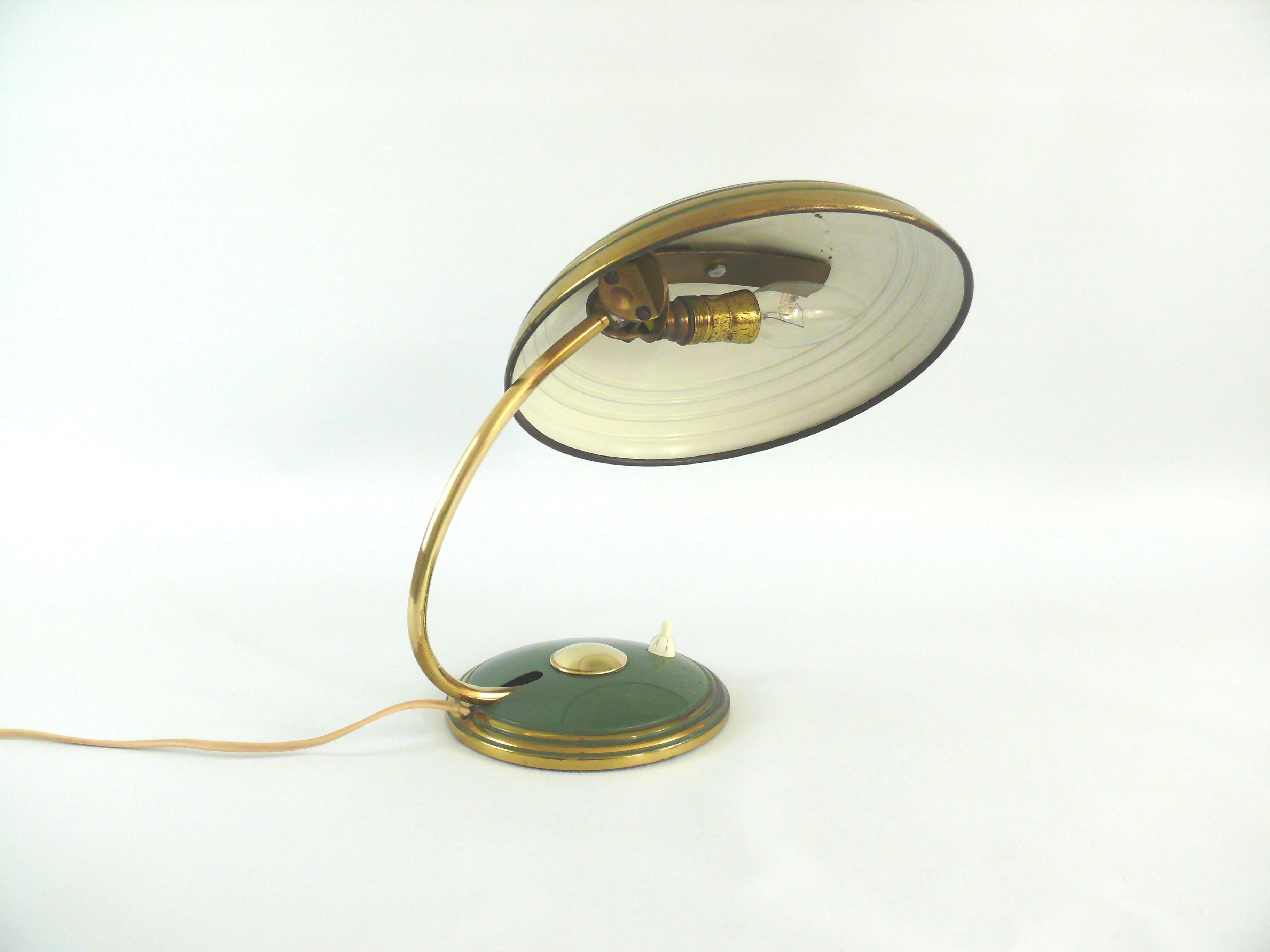 Schreibtischlampe in Grün von Helo Leuchten, Deutschland, 1950er Jahre 6