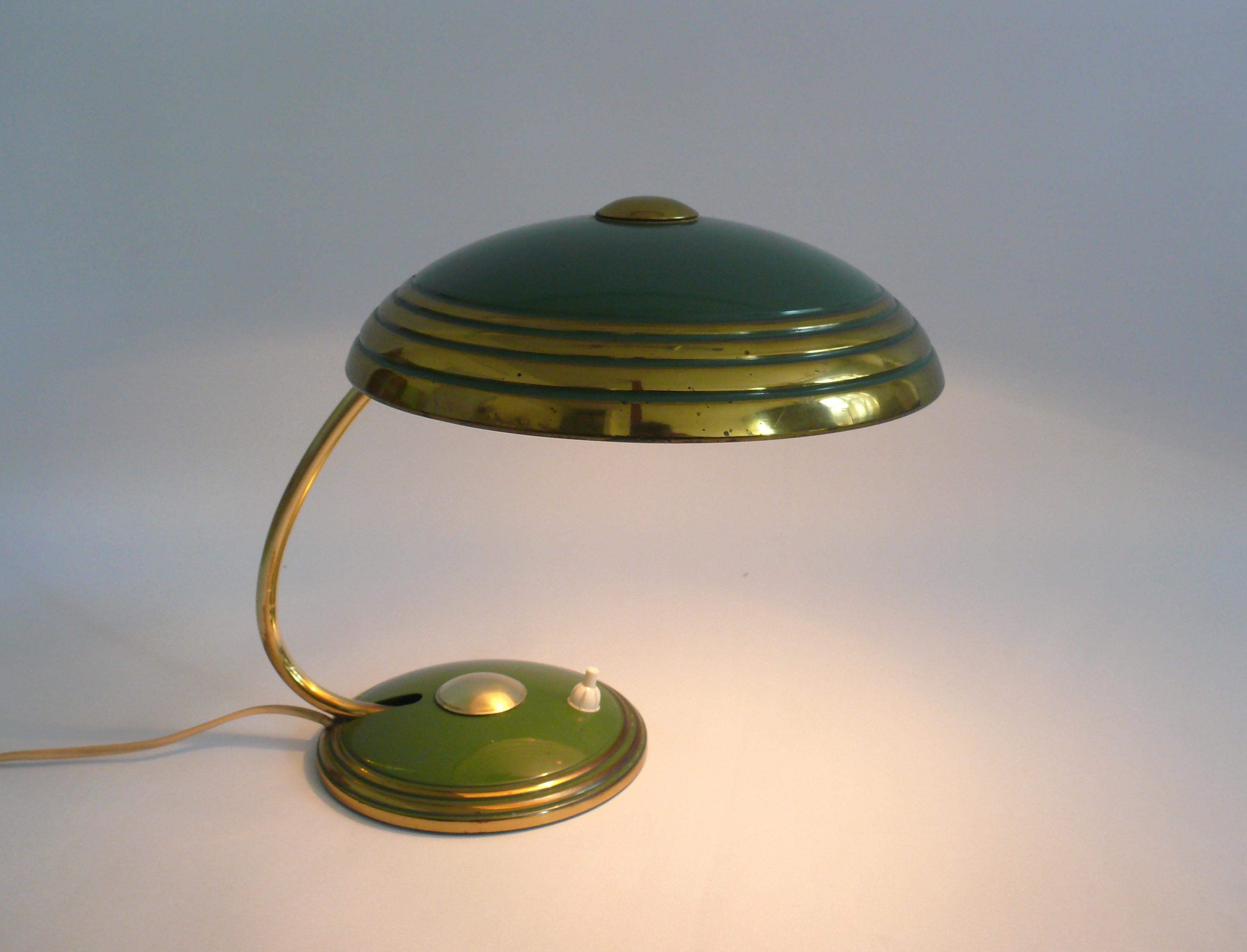 Schreibtischlampe in Grün von Helo Leuchten, Deutschland, 1950er Jahre 11