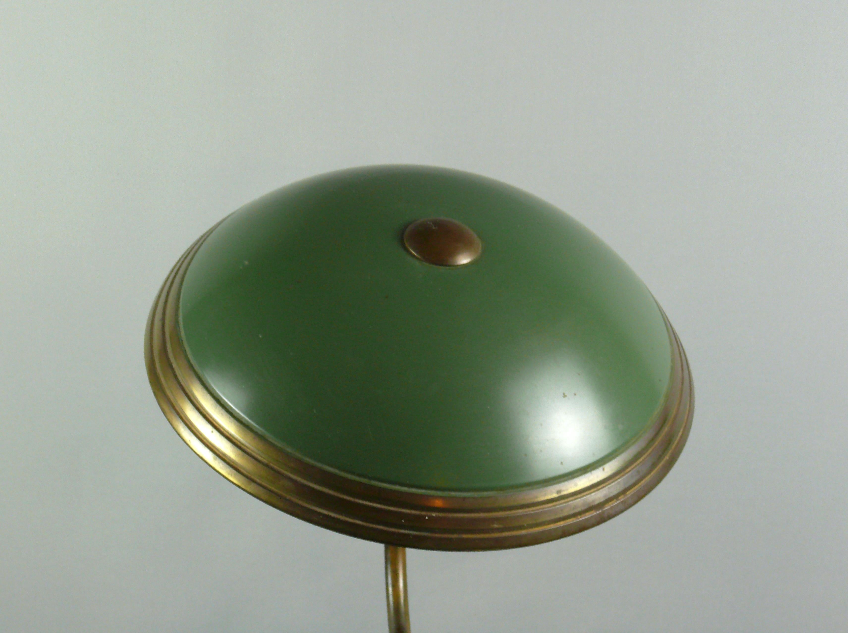 Mid-20th Century Green Desk Lamp by Helo Leuchten Germany, 1950s For Sale