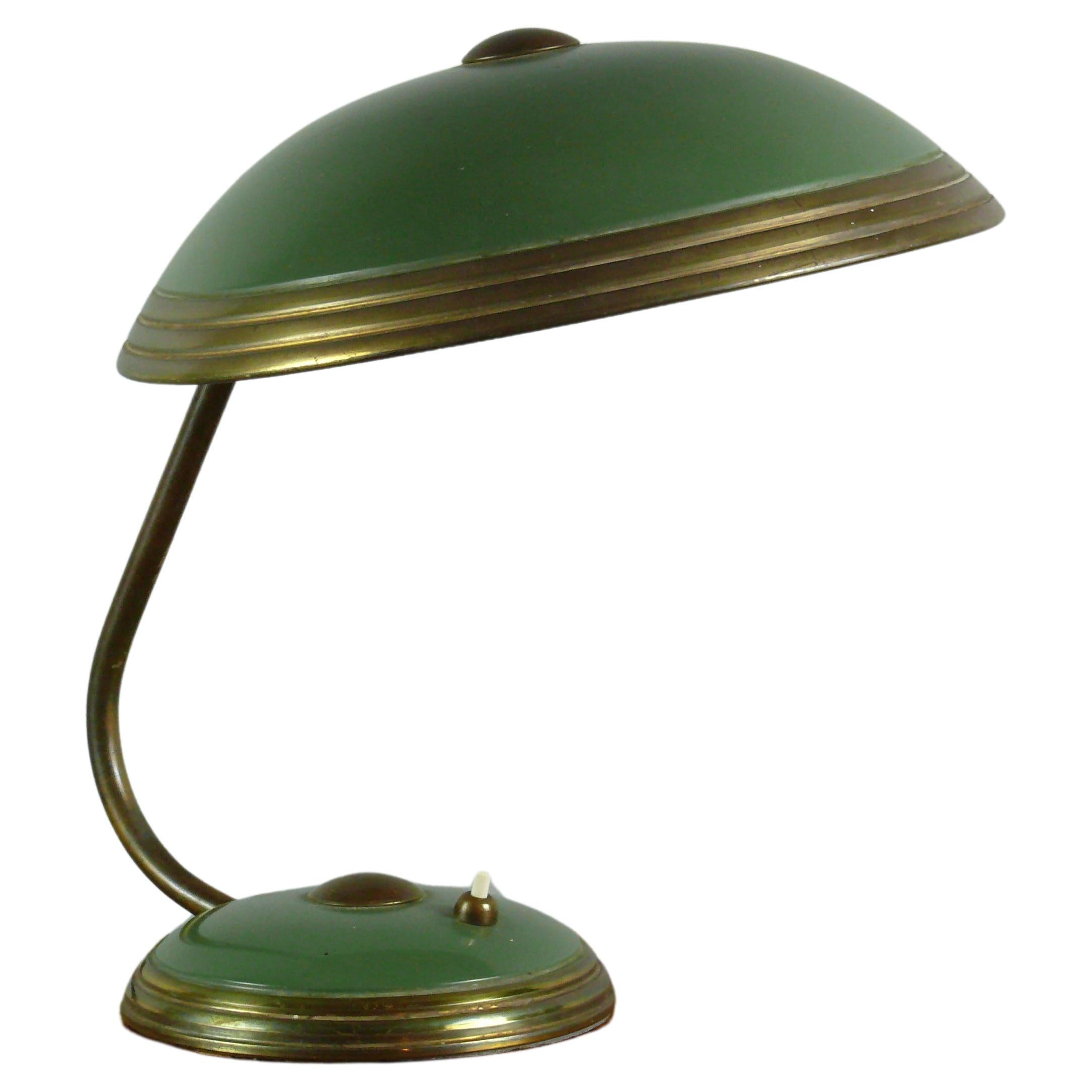 Lampe de bureau verte par Helo Leuchten Allemagne, années 1950 en vente