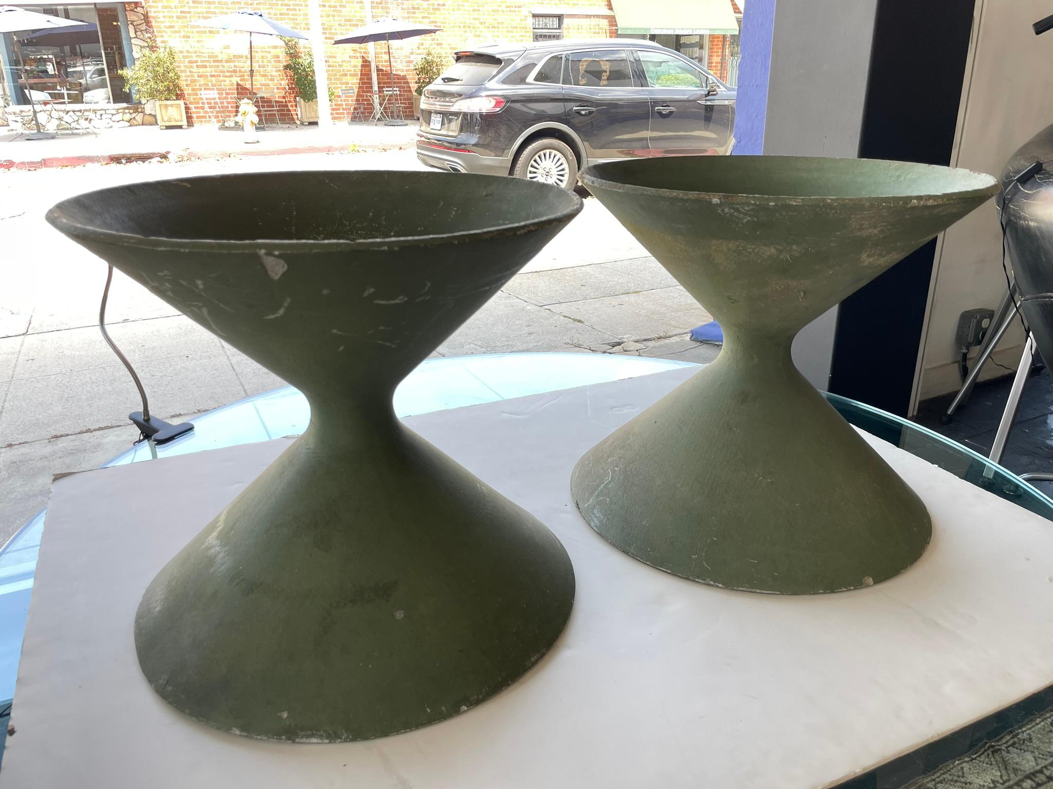 Mid-Century Modern Jardinières Diabolo vertes de Willy Guhl