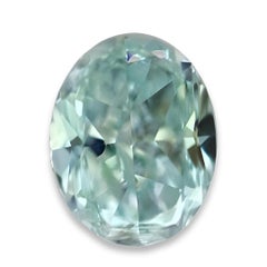 Green Diamond - 0.05Ct Natural Loose Fancy light Blue Green Color GIA Oval