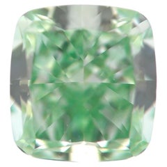 Green Diamond - 0.41ct Natural Loose Fancy Intense Green Color GIA VS1 Cushion